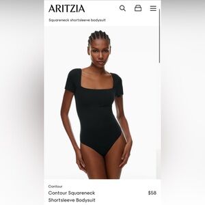 Aritzia Bababton Contour Squareneck Shortsleeve Bodysuit. Worn once